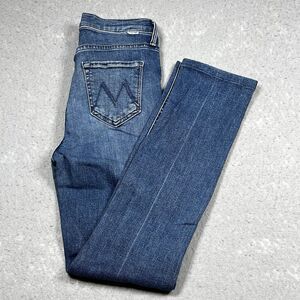 Mother Dazzler Hover Jeans Womens 25 Blue Denim Getalongs Distressed Stretch